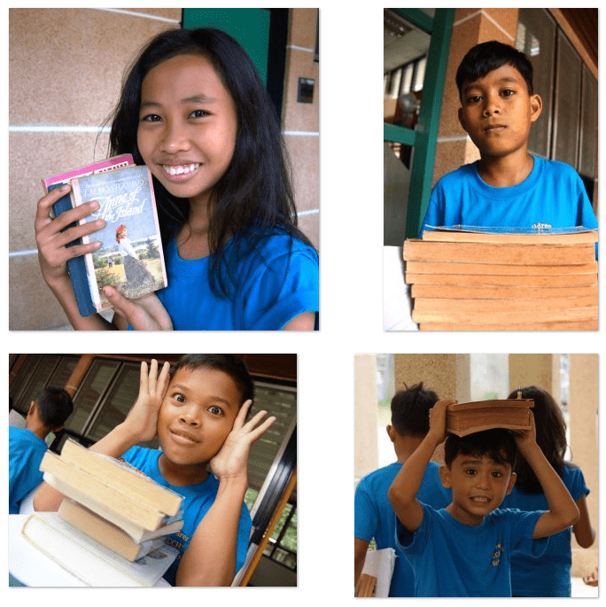 Children with books.